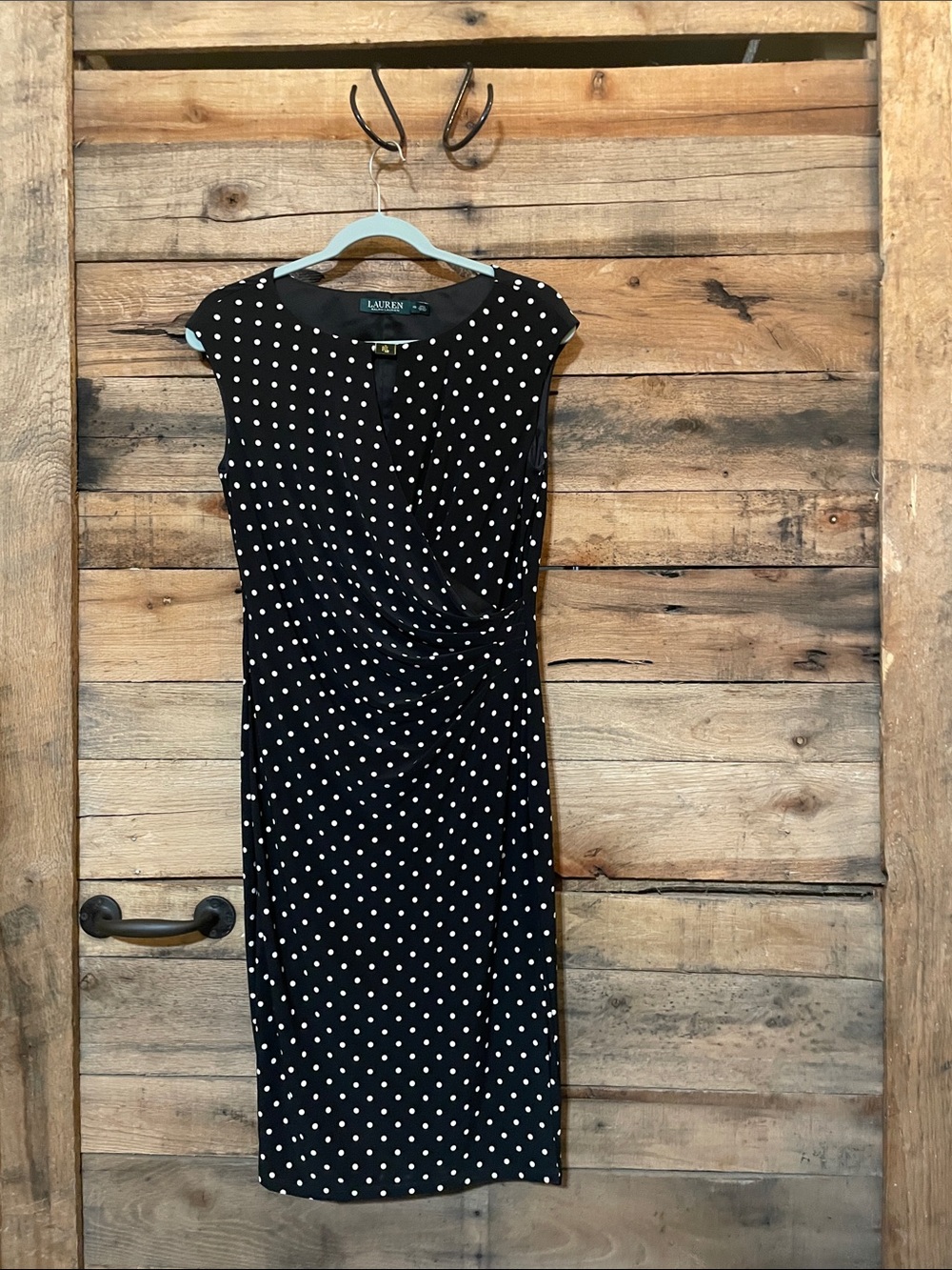 Lauren Ralph Lauren Black Polka Dot Midi Dress